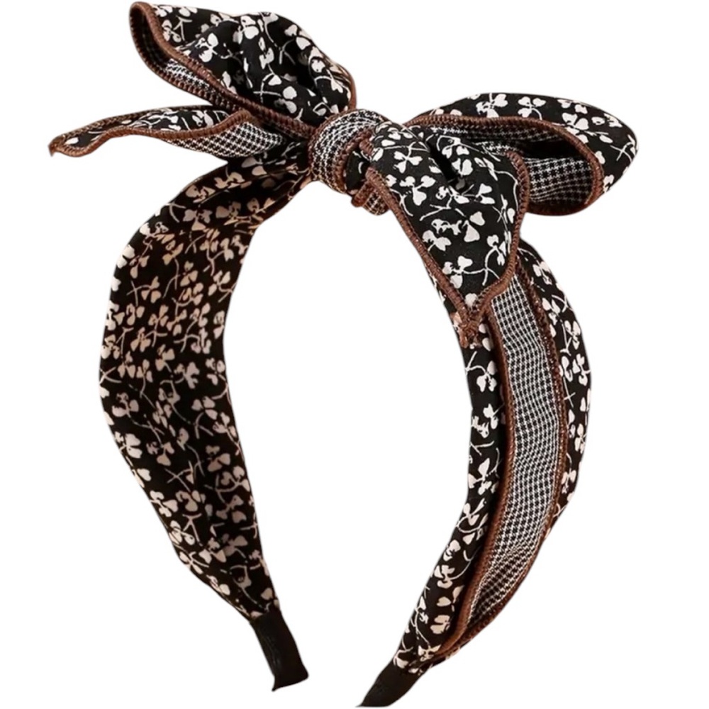 Wide Floral Bow Headband